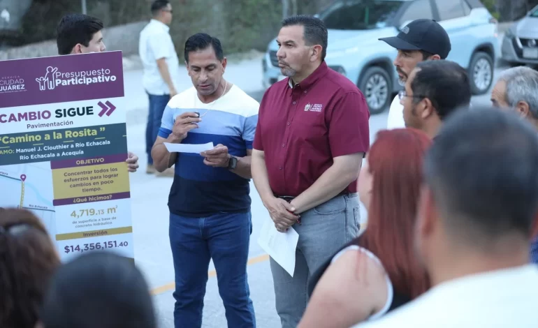 Entrega alcalde pavimentación en Camino a La Rosita