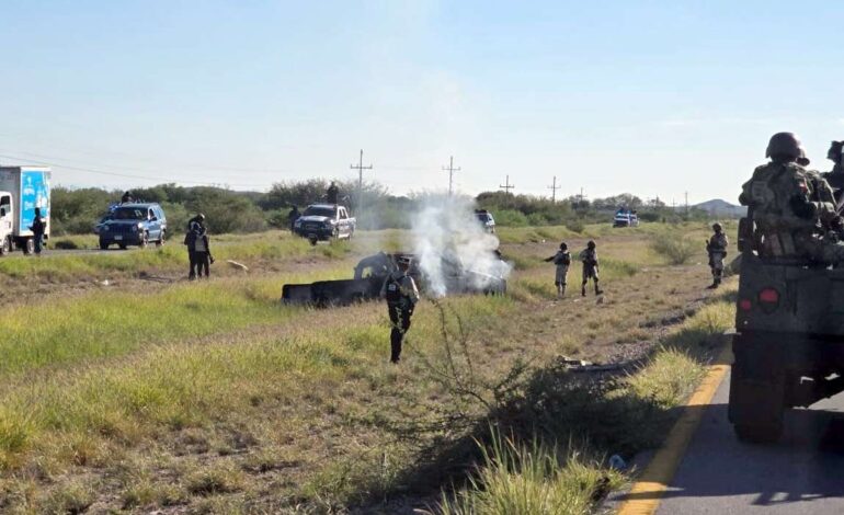 Reportan narcoenfrentamiento en carretera Jiménez a Parral, 4 muertos