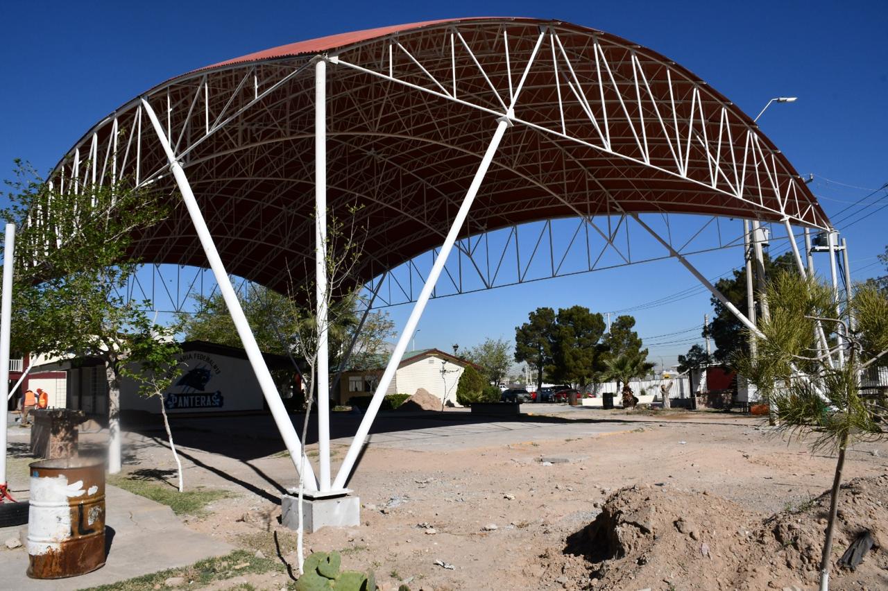 Tiene Municipio de Juárez listos 20 domos escolares para la entrega oficial